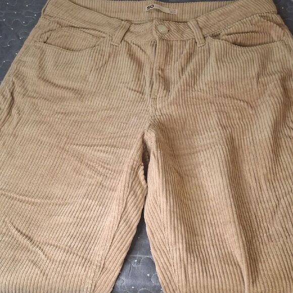SO Women's Tan High Rise Straight Corduroy Pants size 15 - Picture 2 of 7